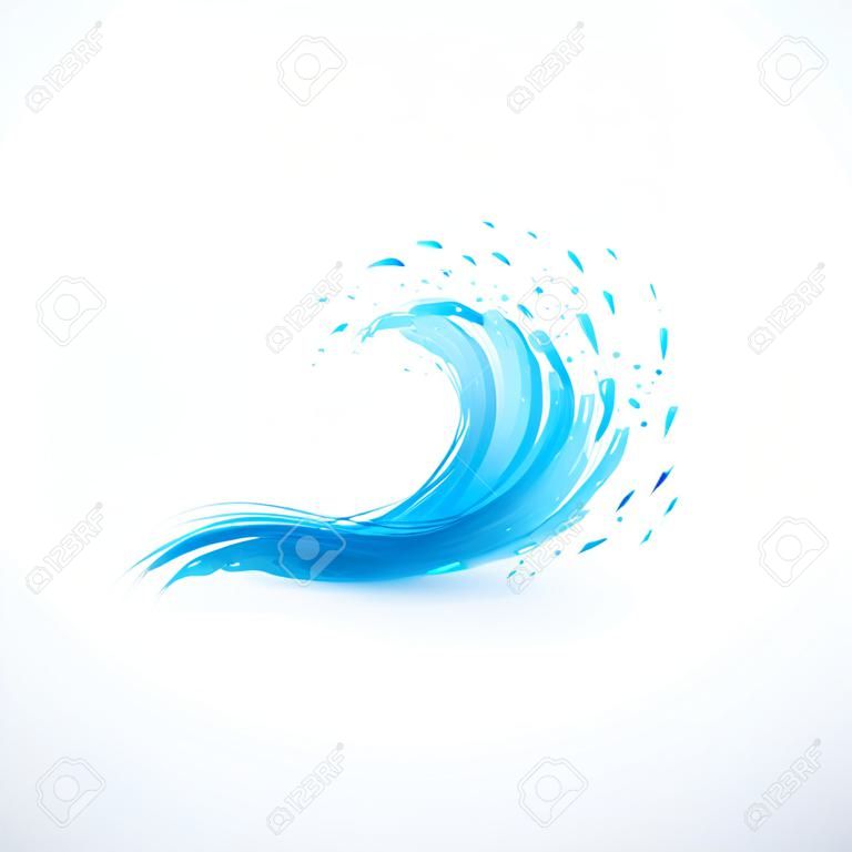藍色的水波，抽象矢量符號