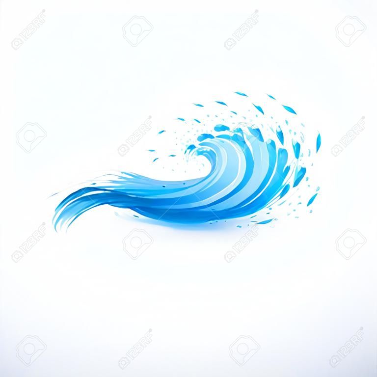 藍色的水波，抽象矢量符號