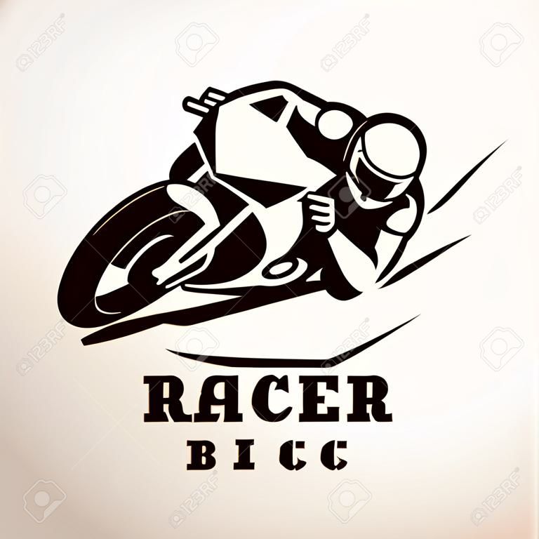 corredor, símbolo de moto deportiva, emblema de la motocicleta