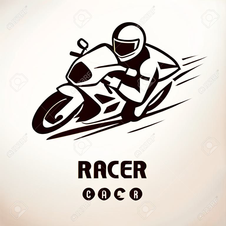 racer, sport bike symbol, motorcycle emblem