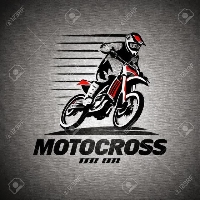 motocross stylized vector symbol, design elements for logo template