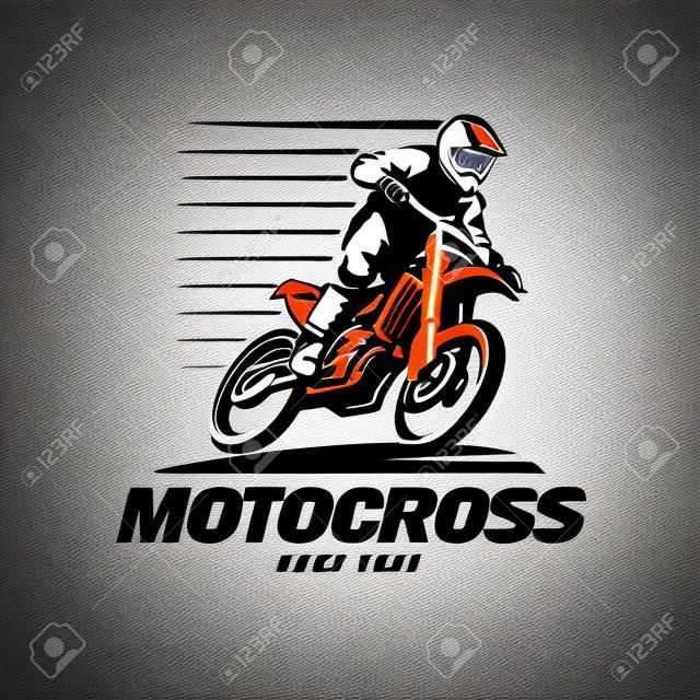 Motocross stilizált vektor szimbólum, design elemek logó sablon