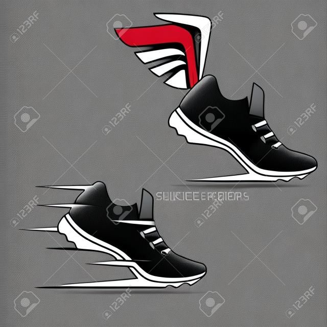 sneaker stylized vector symbol set