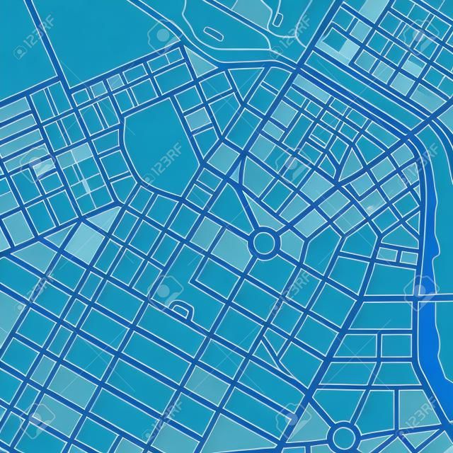Blue digital map of a generic urban city