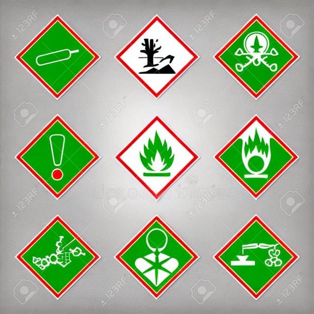 GHS 9 New Hazard Pictogram. panneau d'avertissement de danger (SIMDUT), isolé illustration vectorielle