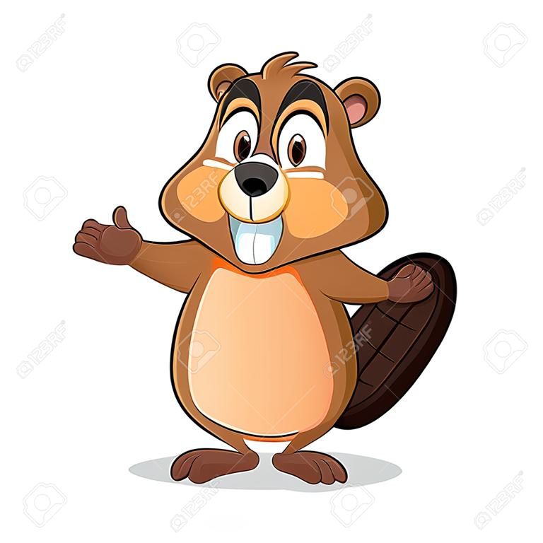 Beaver wondering cartoon illustration, can be download in vector format for unlimited image size.