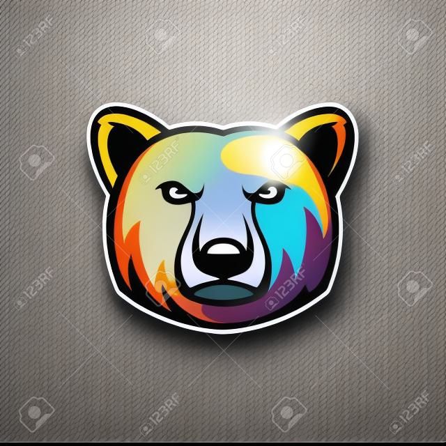 Le vecteur mascotte du logo de l'ours peut être téléchargé au format vectoriel pour une taille d'image illimitée et pour changer facilement les couleurs