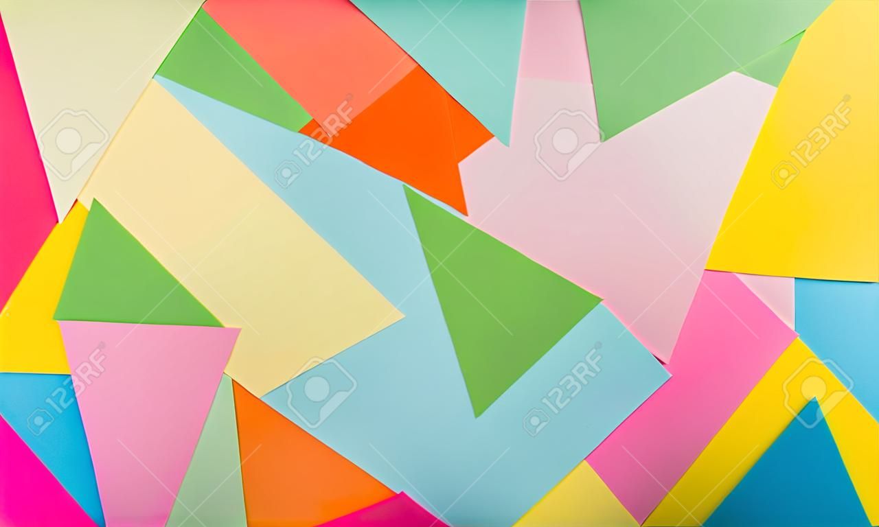 Colorful paper overlap  as geometric patterns - art background