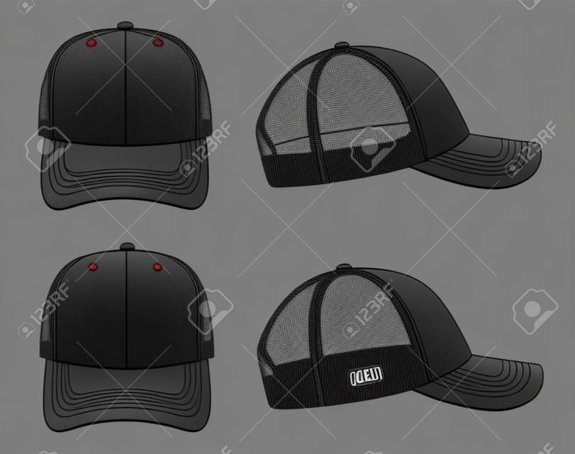 Illustrazione del modello di berretto da camionista / berretto a rete
