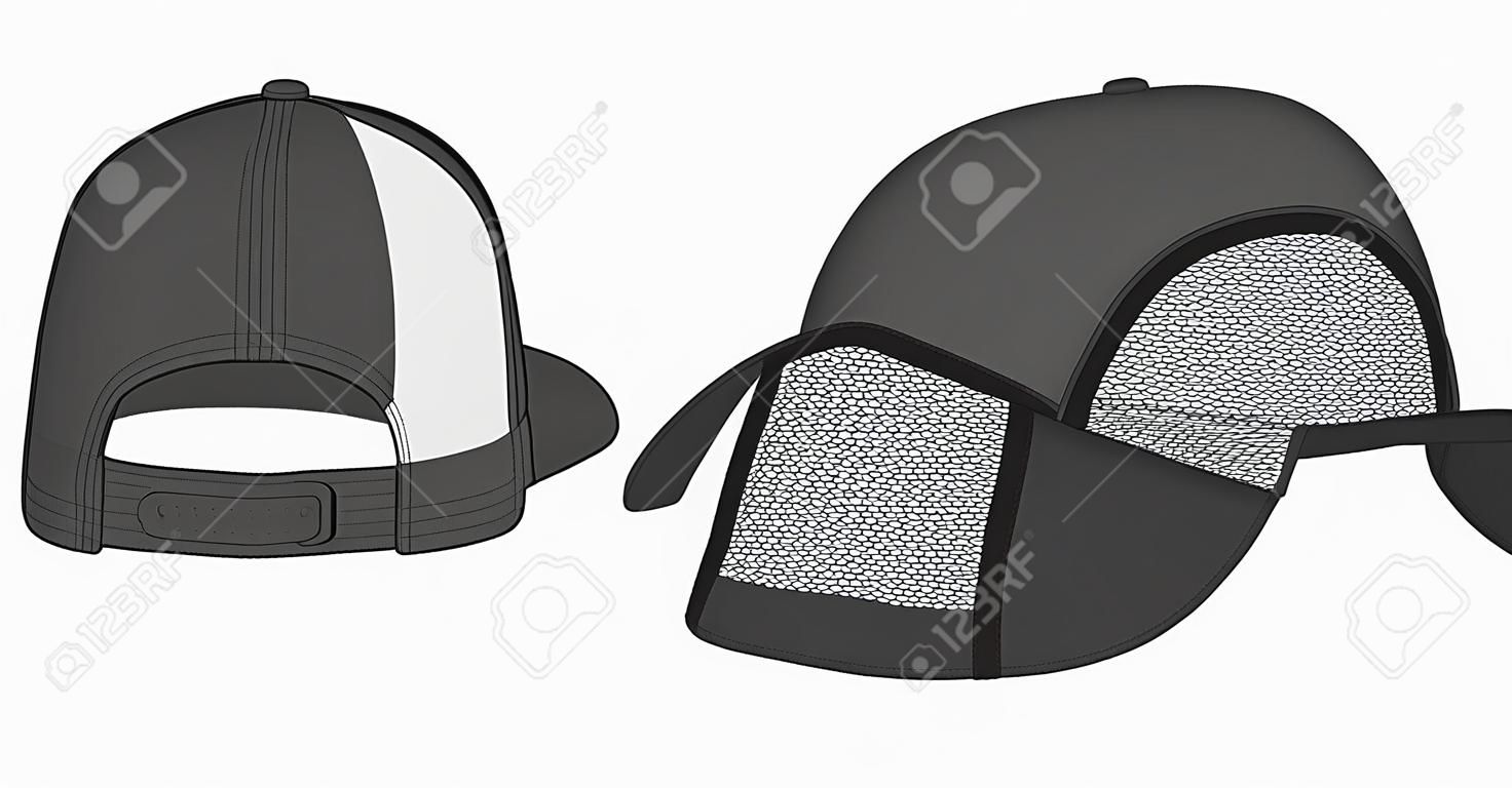 Illustrazione del modello di berretto da camionista / berretto a rete