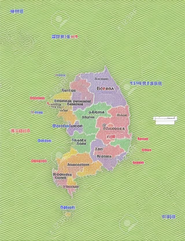 Mapa de las divisiones administrativas de corea del sur / español