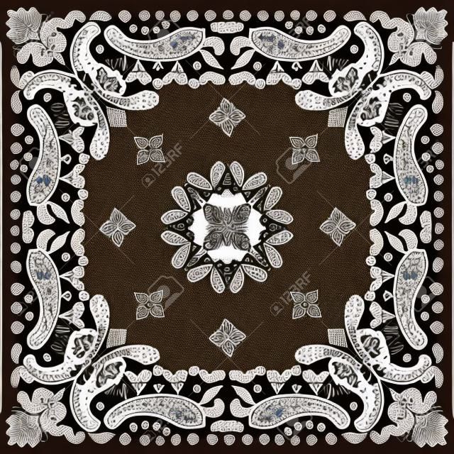 Ilustración de vector de patrón textil Paisley para pañuelo, bufanda, etc.