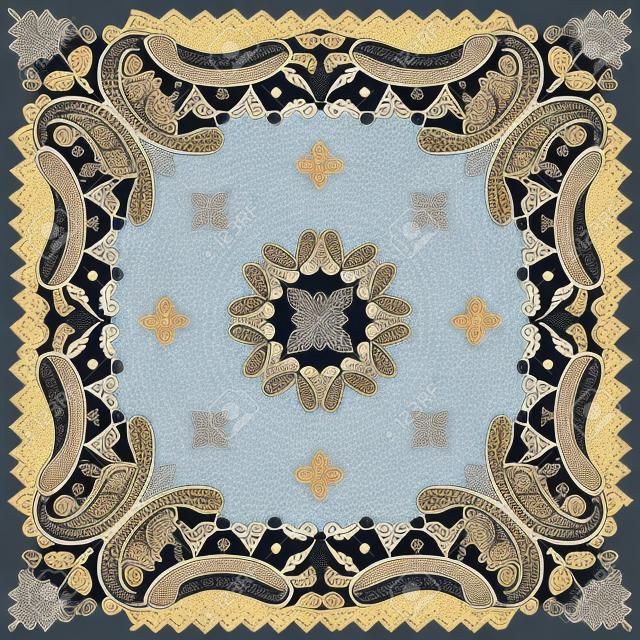 Illustration vectorielle de motif textile Paisley pour bandana, écharpe, etc.