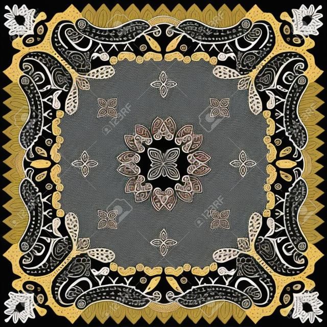 Paisley textiel patroon vector illustratie voor bandana, sjaal etc.