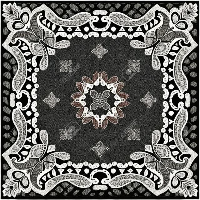 Paisley textiel patroon vector illustratie voor bandana, sjaal etc.