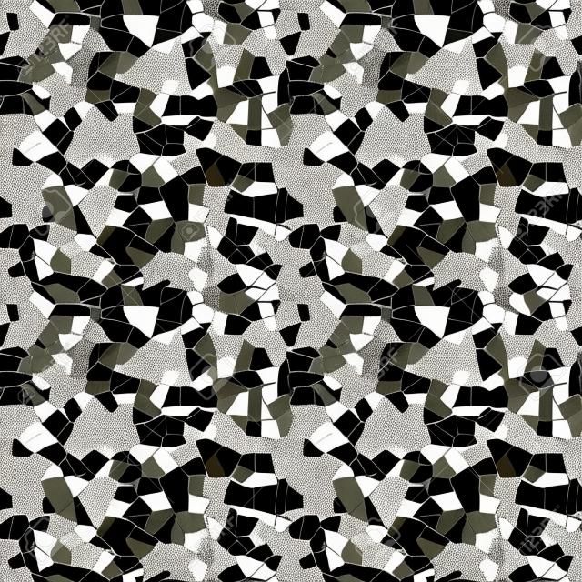 MILITARY MOSAIC TILE SEAMLESS PATTERN. Abstract pattern. Army color mosaic. Vector crack stone marble background. Endless rock concrete texture. Ceramic tile fragments. Terrazzo floor print.