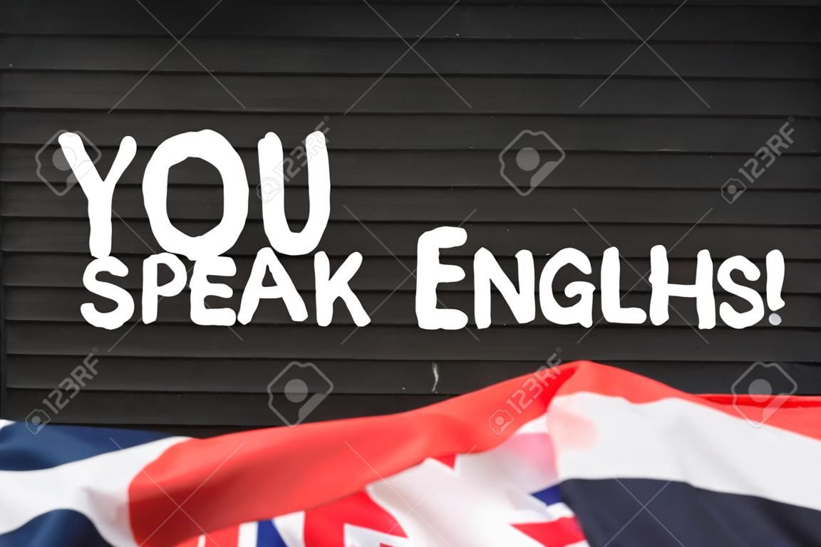 Flag of Great Britain and question Do you speak English