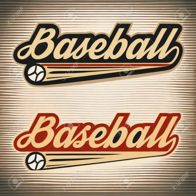 Insignia y etiqueta de béisbol vintage. Ilustración de vectores aislado sobre fondo blanco.
