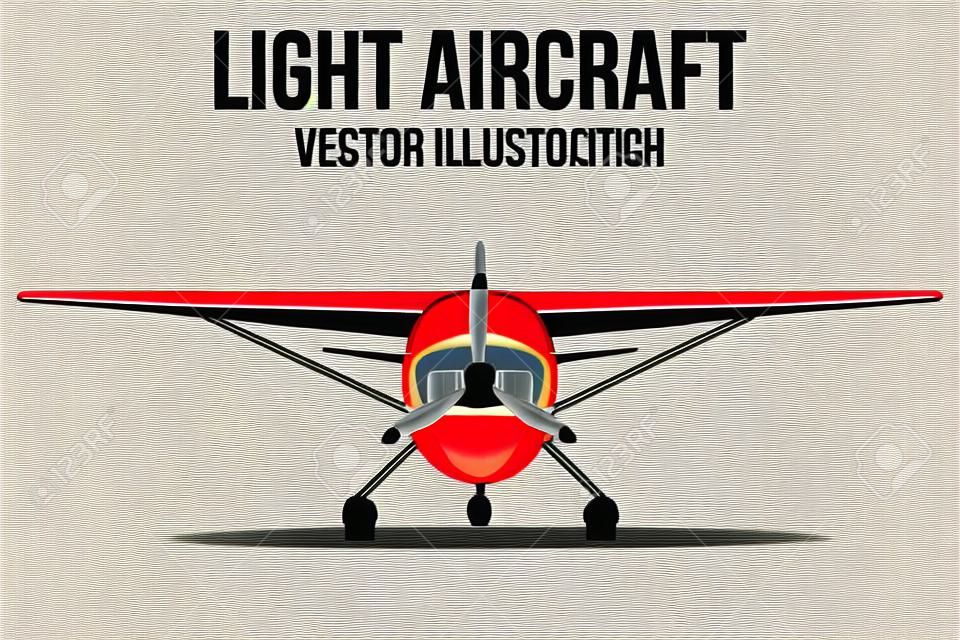Első tekintettel a polgári Light Aircraft. Vektor illusztráció elszigetelt háttér.