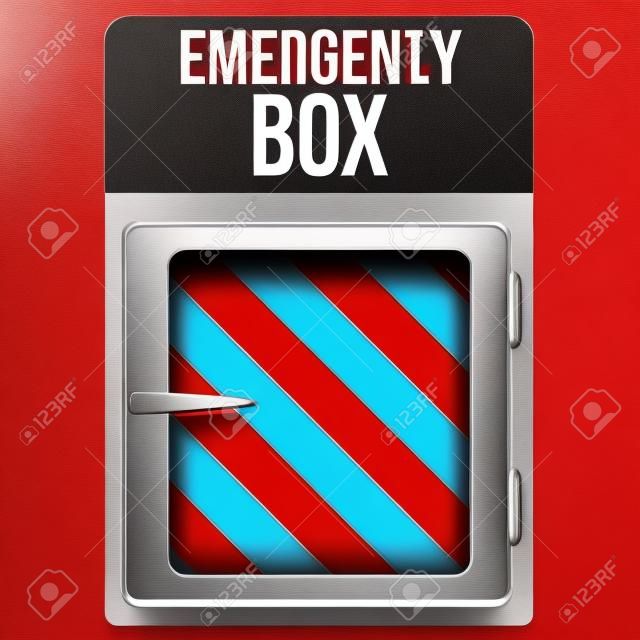 Empty red box with in case of emergency
