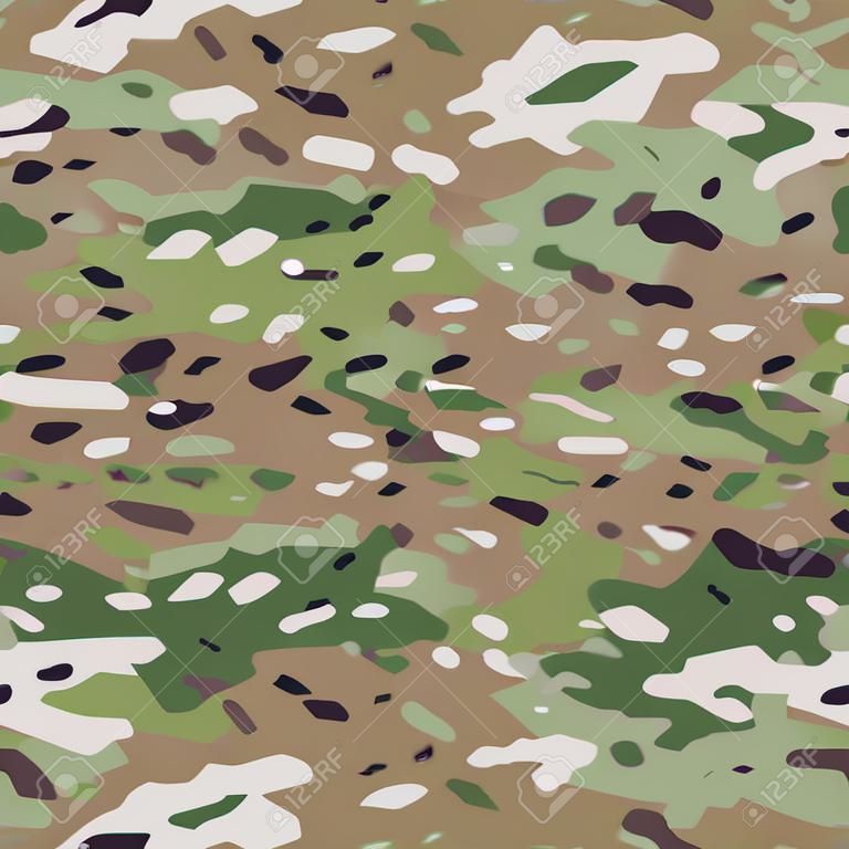 Multicam Camouflage 원활한 패턴입니다. 군사 배경 및 질감입니다. 벡터 일러스트 레이 션.