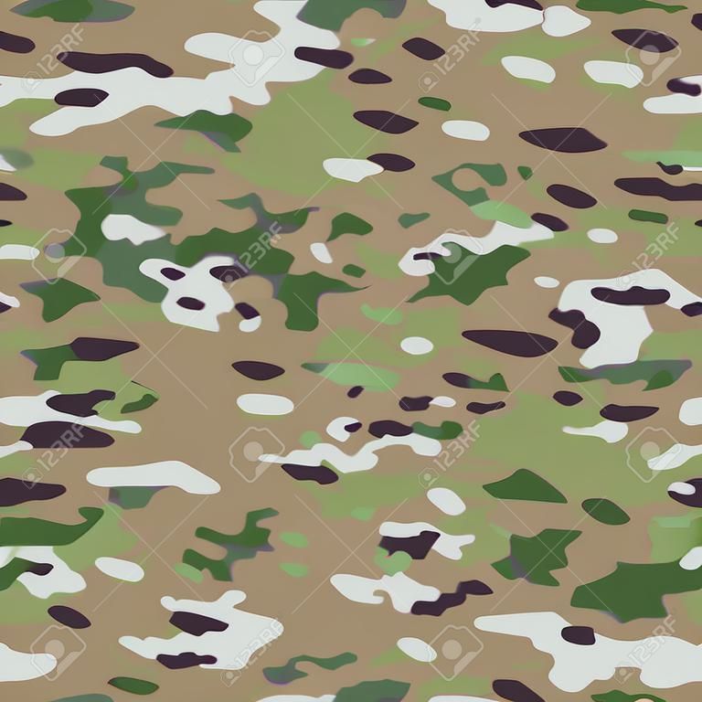 Multicam Camouflage 원활한 패턴입니다. 군사 배경 및 질감입니다. 벡터 일러스트 레이 션.