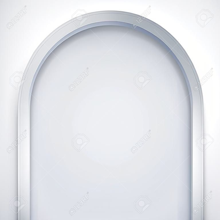 White arch niche. Recess in a wall in arch shaped . Editable Background Vector illustration.
