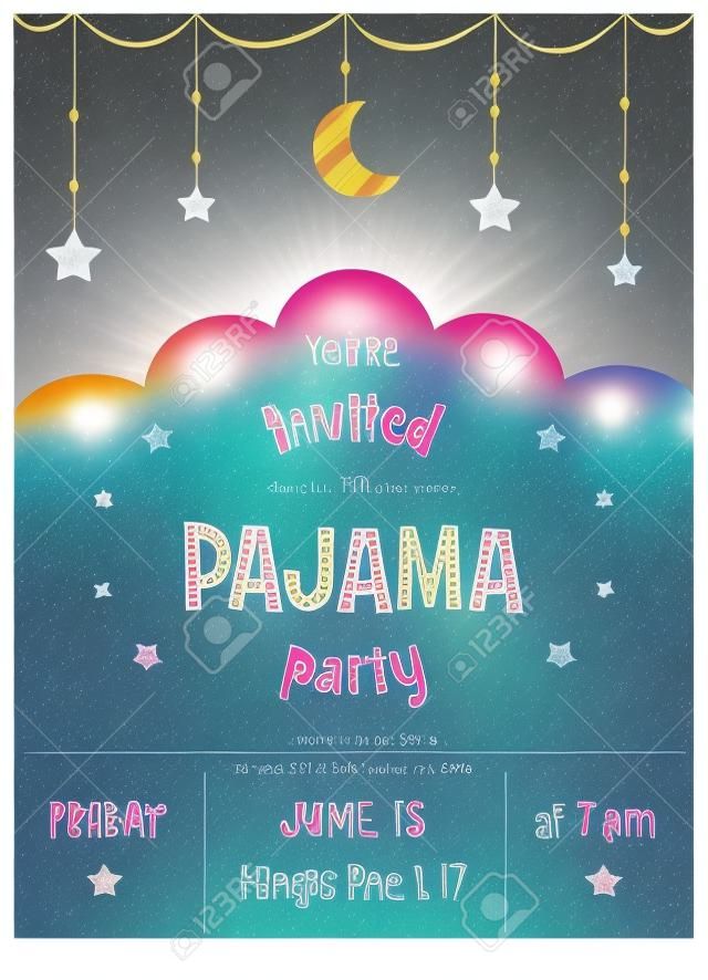 Pajama Party "Sleepover enfants carte d'invitation ou d'un modèle d'affiche