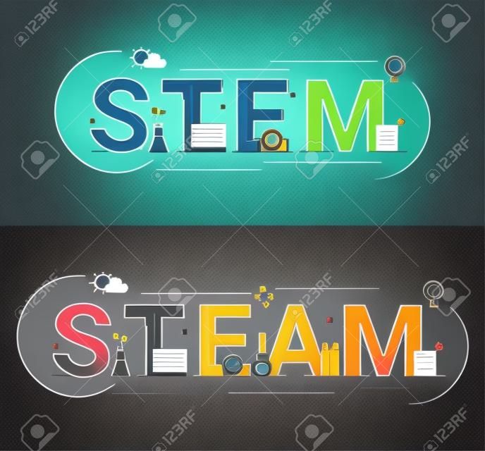 Steam и образование в Steam подходят к концепции векторные иллюстрации.