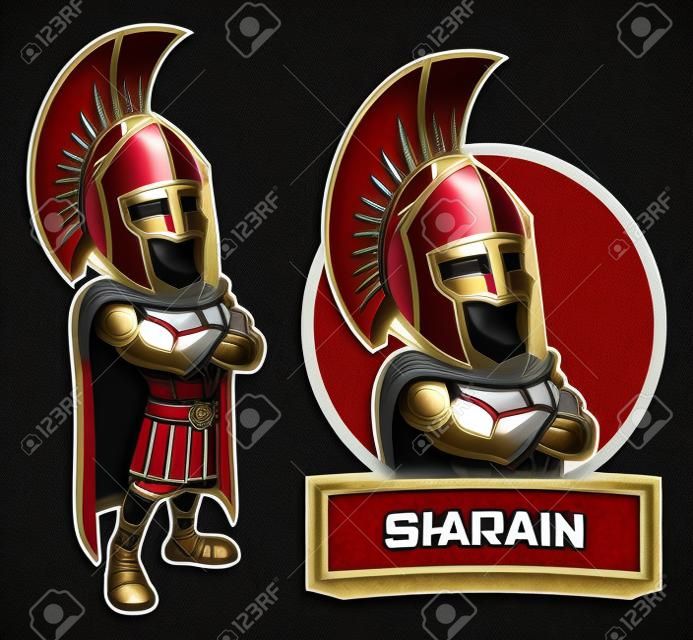 Conjunto de mascote do exército espartano