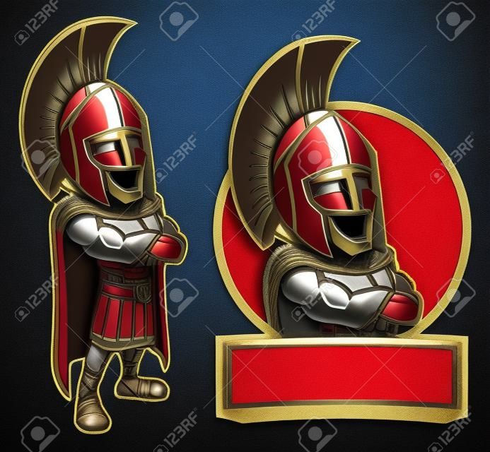 Conjunto de mascote do exército espartano