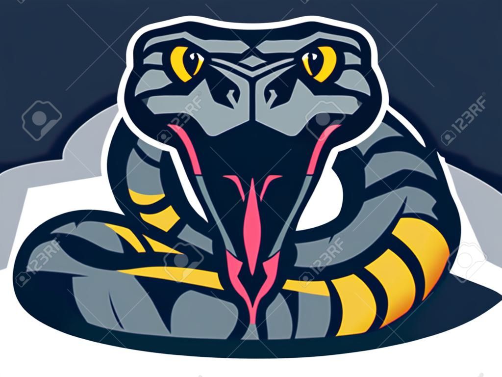 venomous snake in american sport logo style