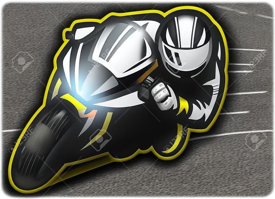 motorcycle race cornering pose