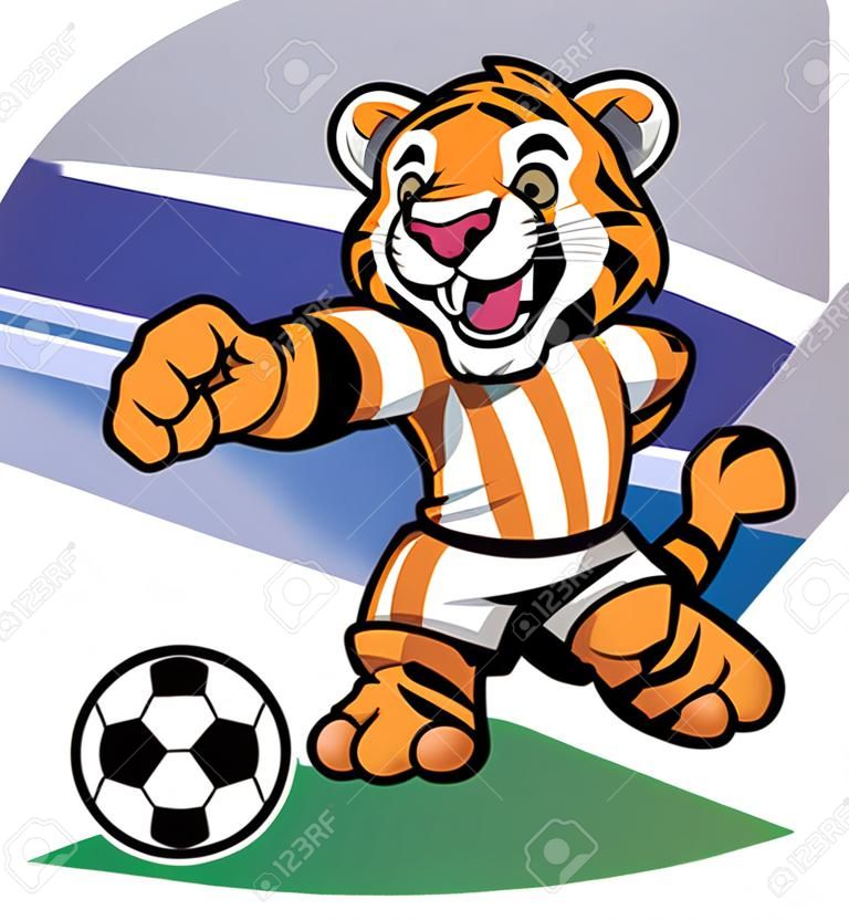 mascota de fútbol de cachorro de tigre