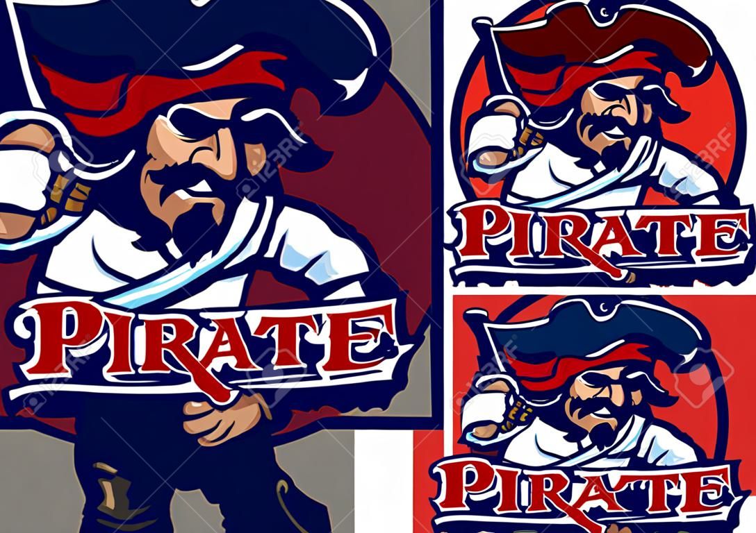 conjunto de mascote pirata
