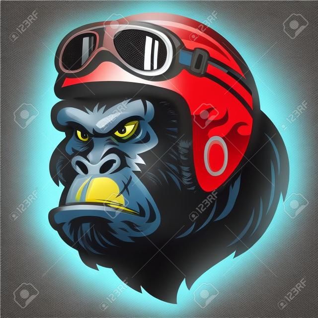 boos gorilla gezicht dragen helm