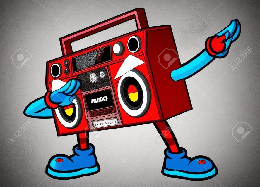 mascotte karakter van hiphop's boombox audio