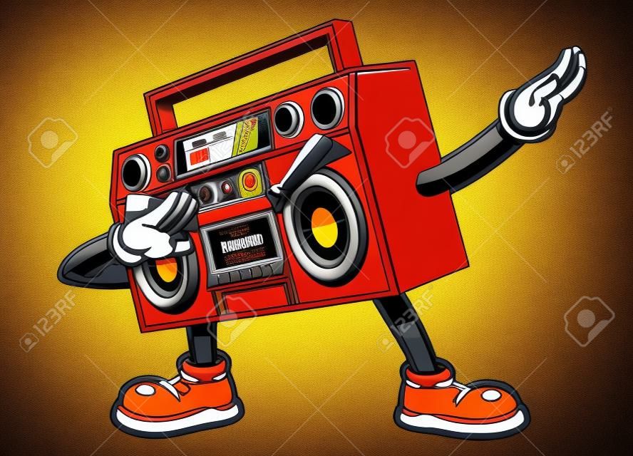 mascotte karakter van hiphop's boombox audio