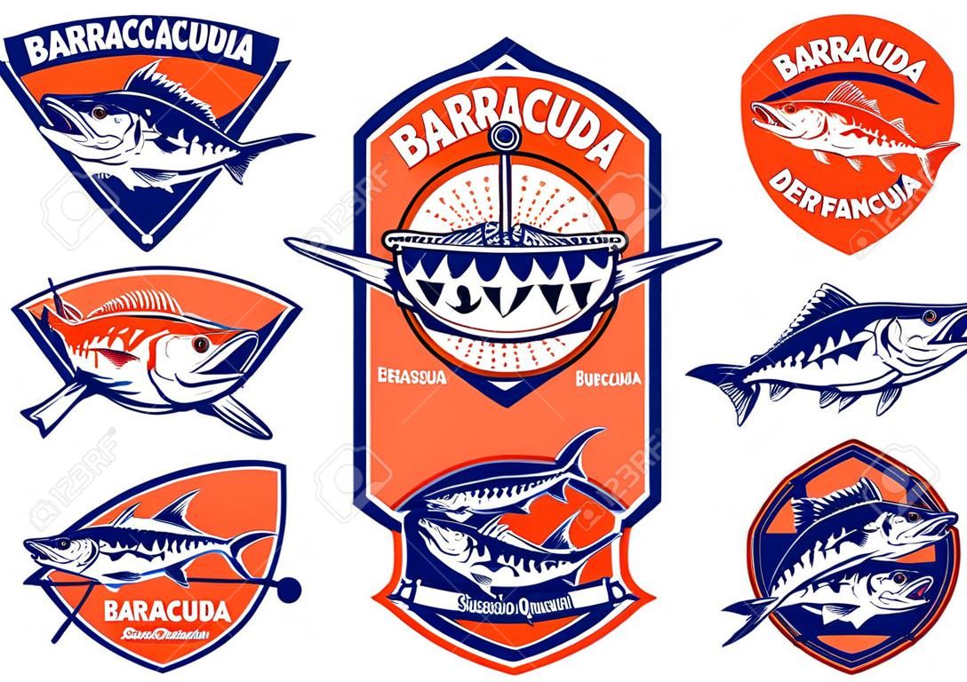 set bundle of barracuda badge design