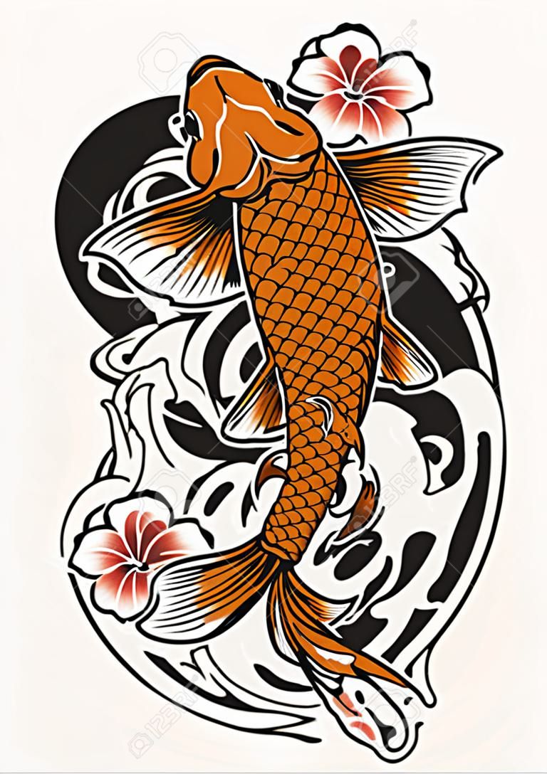 vector of koi fish tattoo design