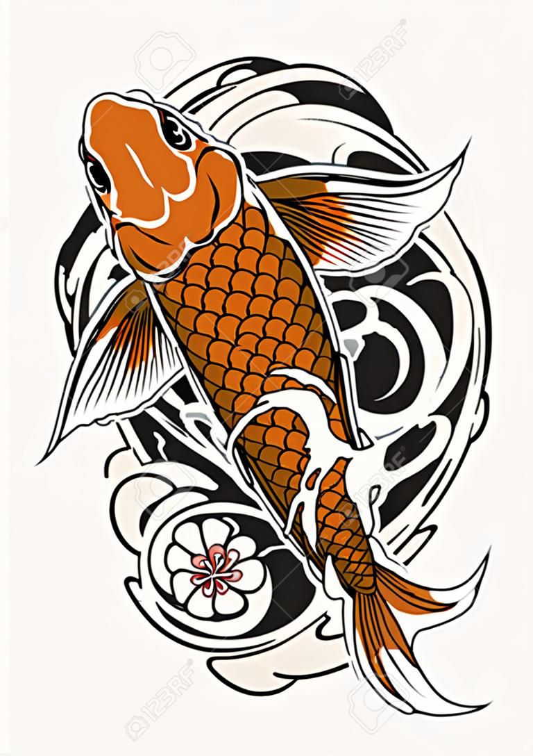 vector of koi fish tattoo design