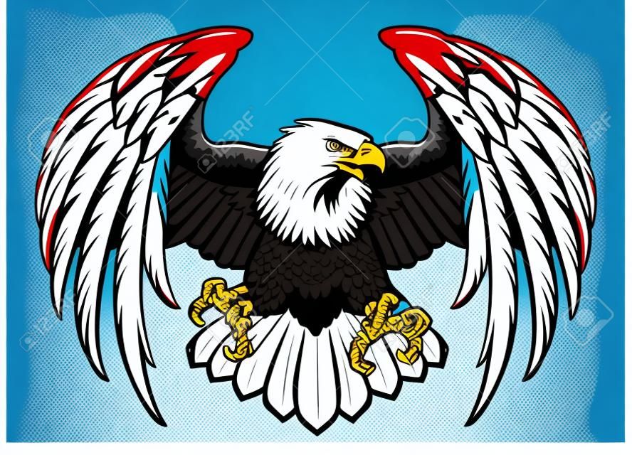 vector of bald eagle with american flag color