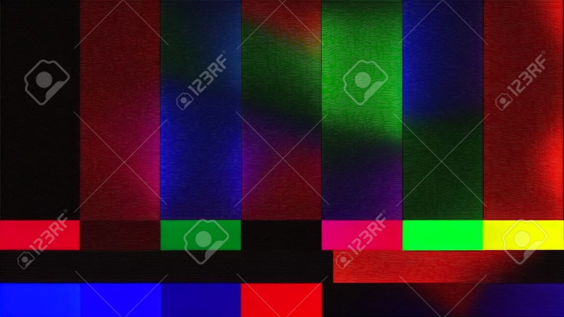 No Signal TV retro televizyon test düzeni. Renkli RGB Çubukları İllüstrasyon.