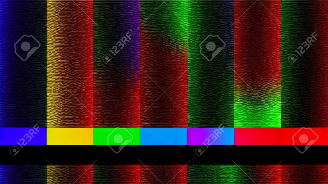 Brak sygnału TV retro wzoru testu telewizyjnego. Kolor RGB Bary Ilustracja.