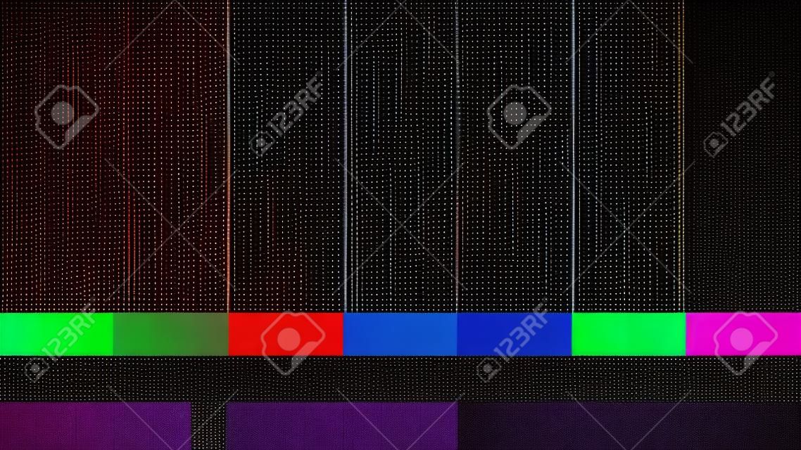 No Signal TV retro televizyon test düzeni. Renkli RGB Çubukları İllüstrasyon.