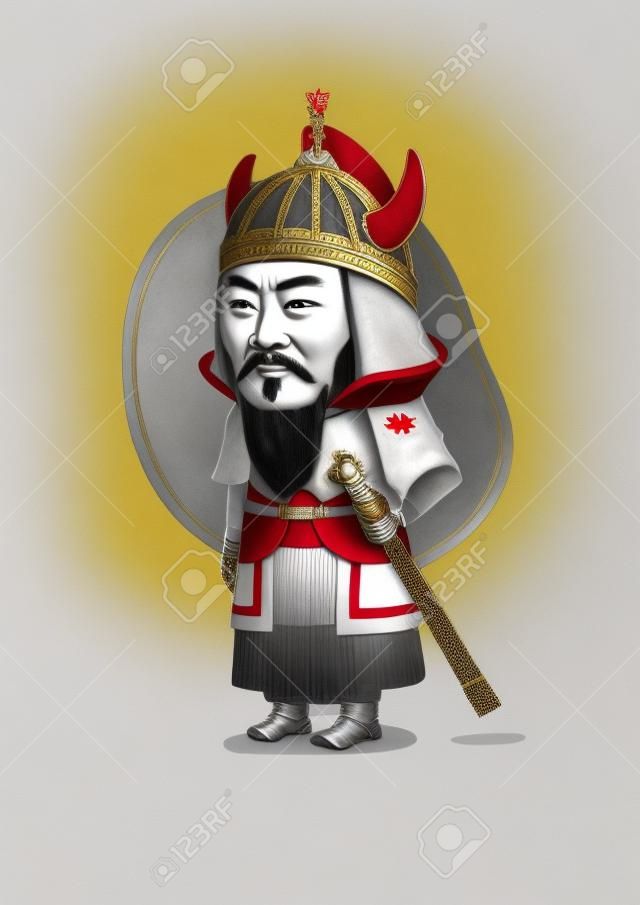 有名な歴史上の人物の似顔絵白 - 絶縁された韓国、提督李舜臣 (イ・スンシン)