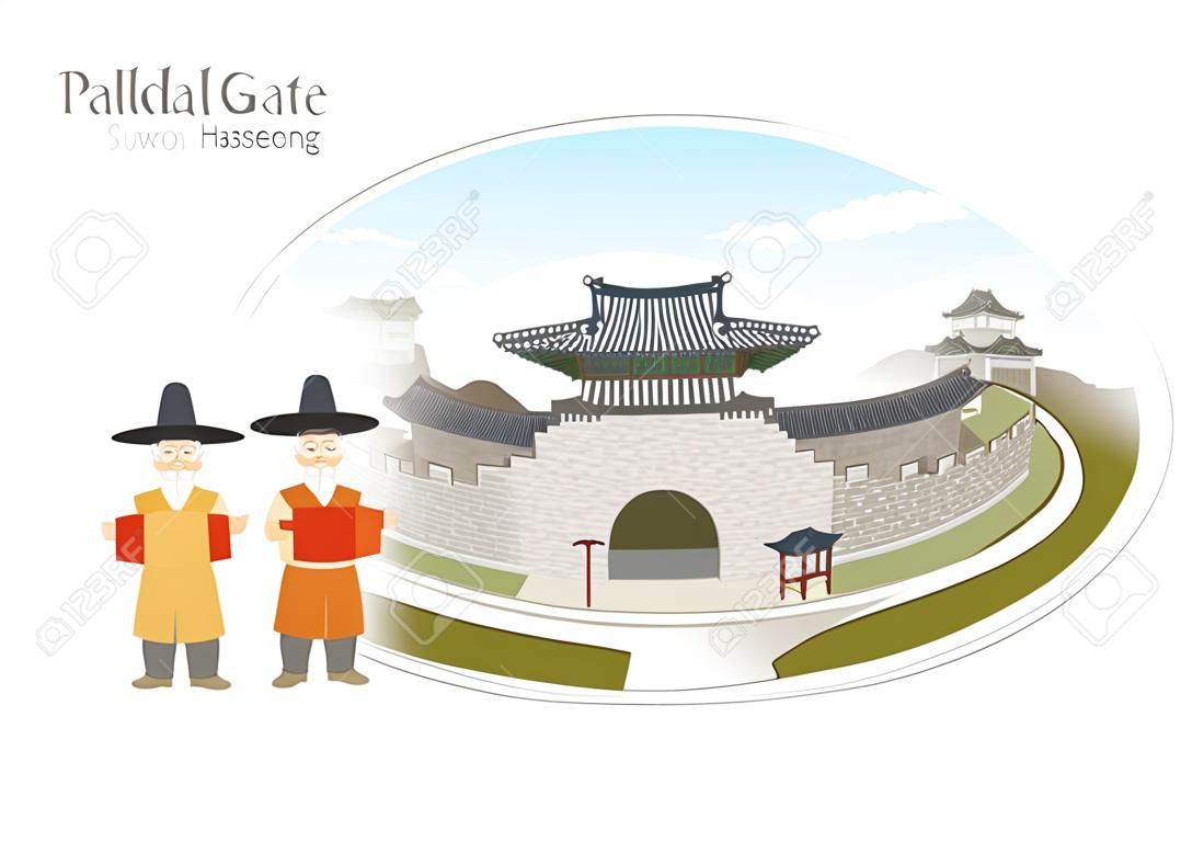 Atração turística - Paldal gate Suwon hwaseong