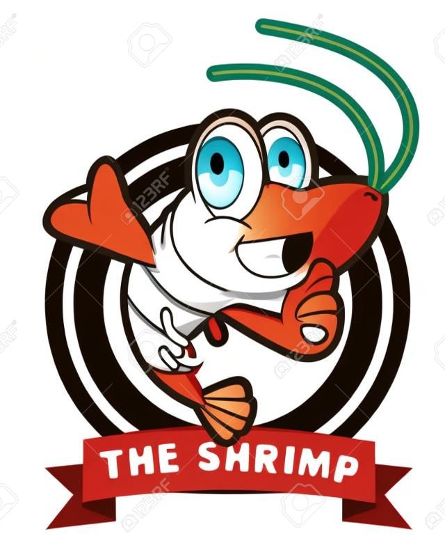 动物的传染媒介例证在白色背景设置了动画片被隔绝。虾