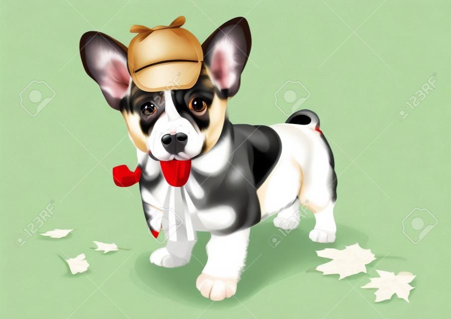 illustration of Pet - cute bulldog, Chihuahua, poodle, Maltese