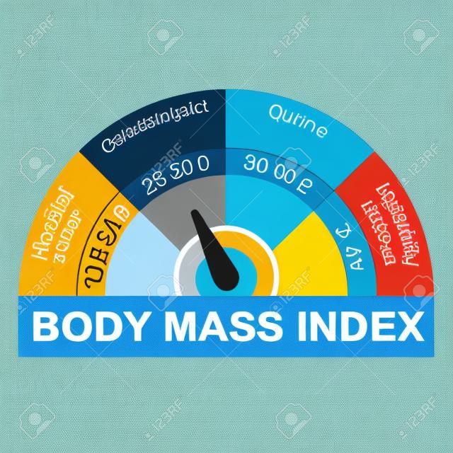 BMI 또는 체질량 지수 인포 그래픽 차트